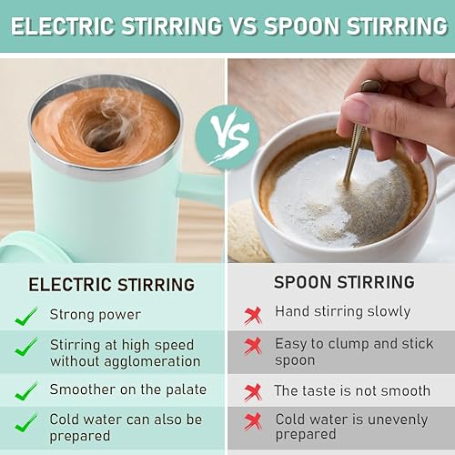 Miniatura 5 de Taza de café autoagitable, taza de café eléctrica automezclable, taza magnética automática portátil de acero inoxidable para café en polvo, leche,