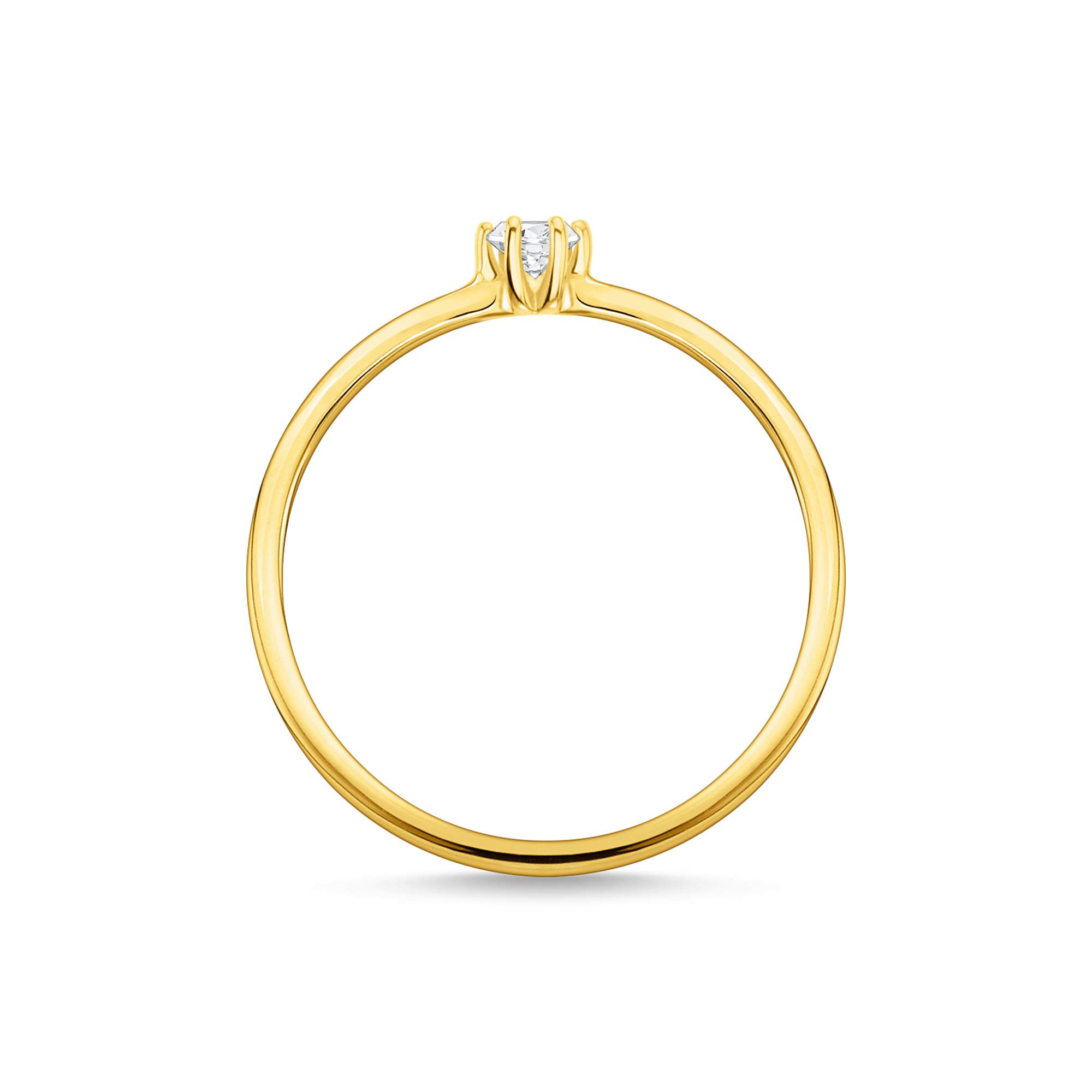 THOMAS SABO Ring weißer Stein gold vergoldetes Silber TR2312-414-14