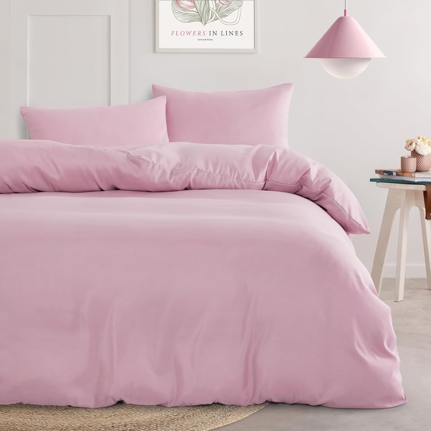 Wake In Cloud Dusty Pink Quilt Cover Set, 1000TC Ultra Soft