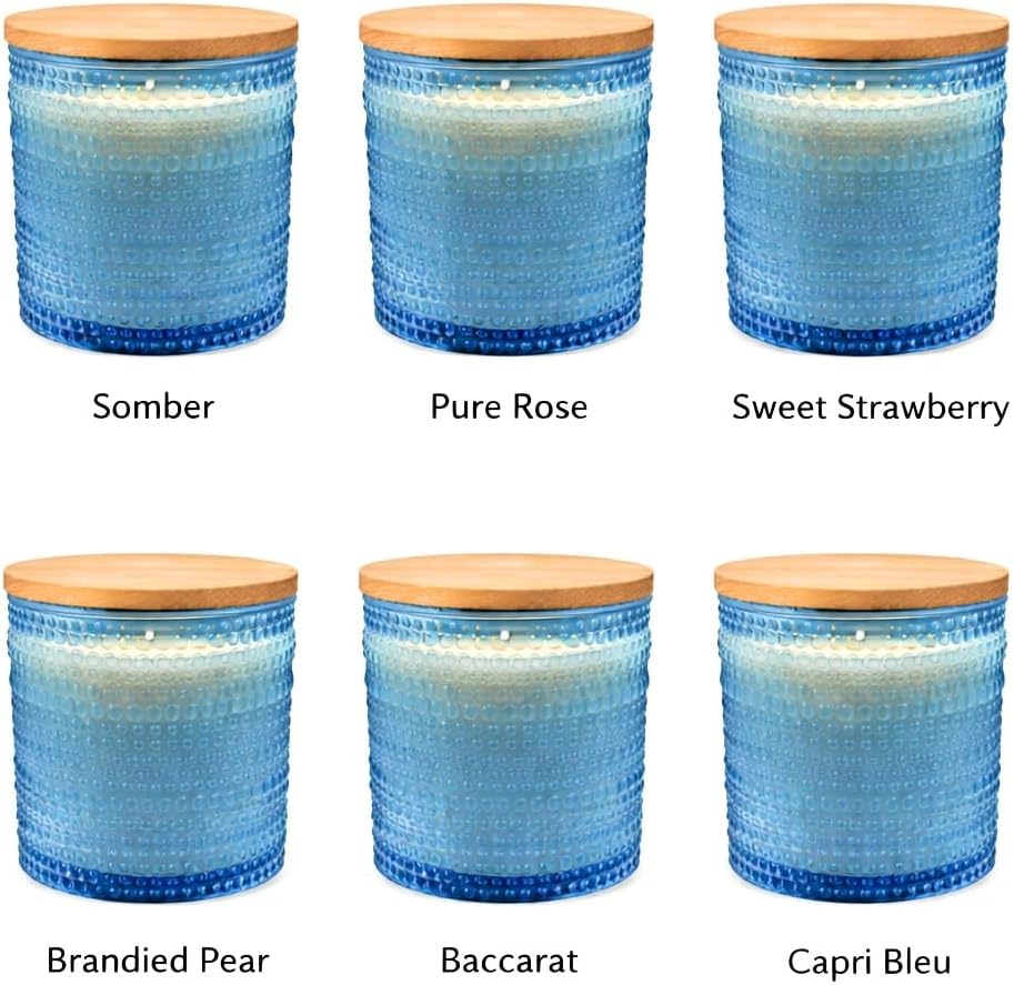 14 oz Luxury Scented Candle in Bubble-Textured Glass Jar – Long-Lasting Home Fragrance (Baccarat)