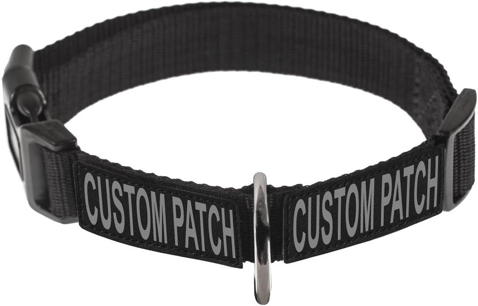 Dogline Omega Nylon Collar for Dogs with 2 Removable Guard Dog Patches (Custom, 14"-18")