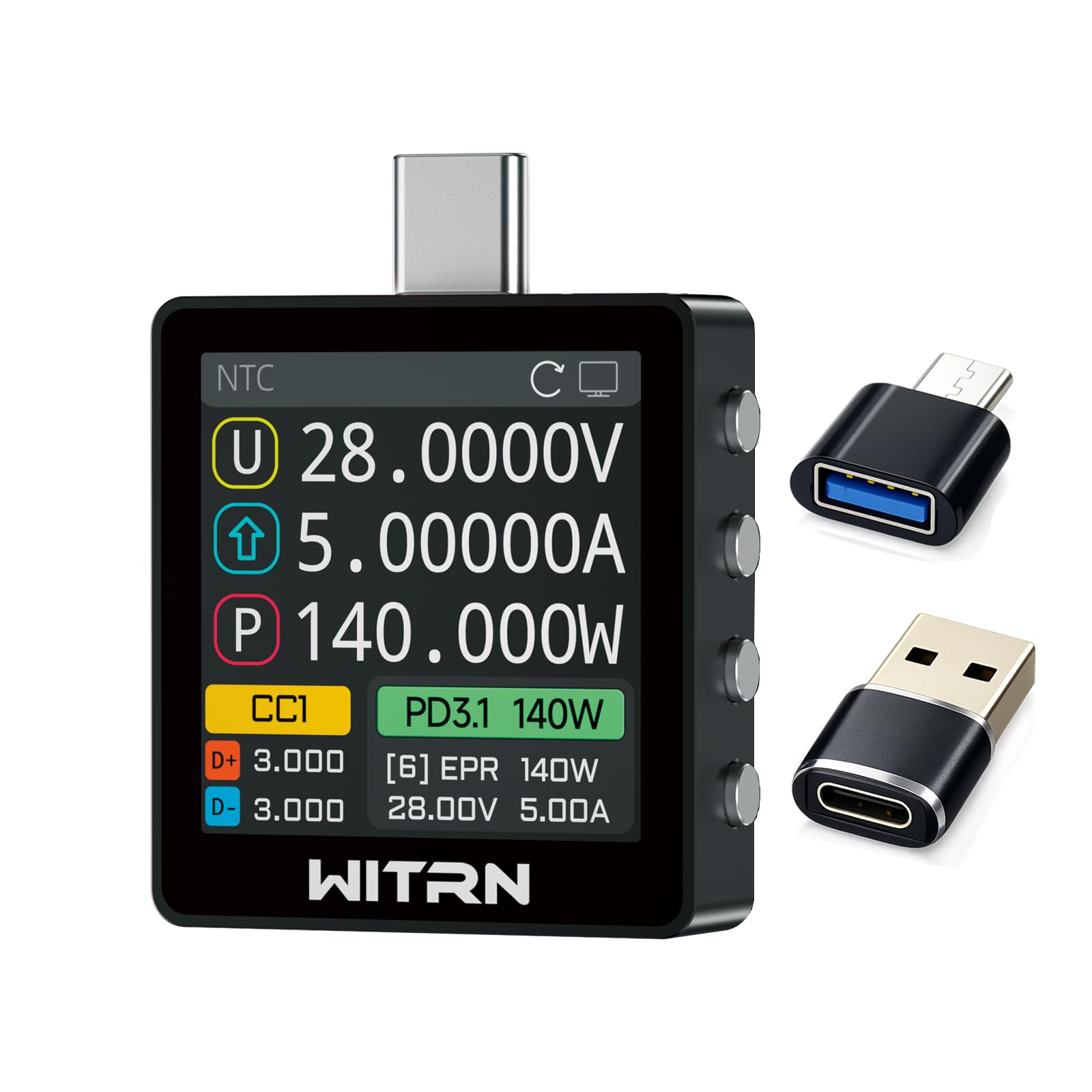 K2 USB Voltage & Current Meter – Type-C 24P Through-Mode, PD3.1/EPR 28 V Protocol Detection, Color IPS Screen, 3.3-48V/0-6A (10A Peak) Measurement, USB-C Charger & Cable Tester-image-26
