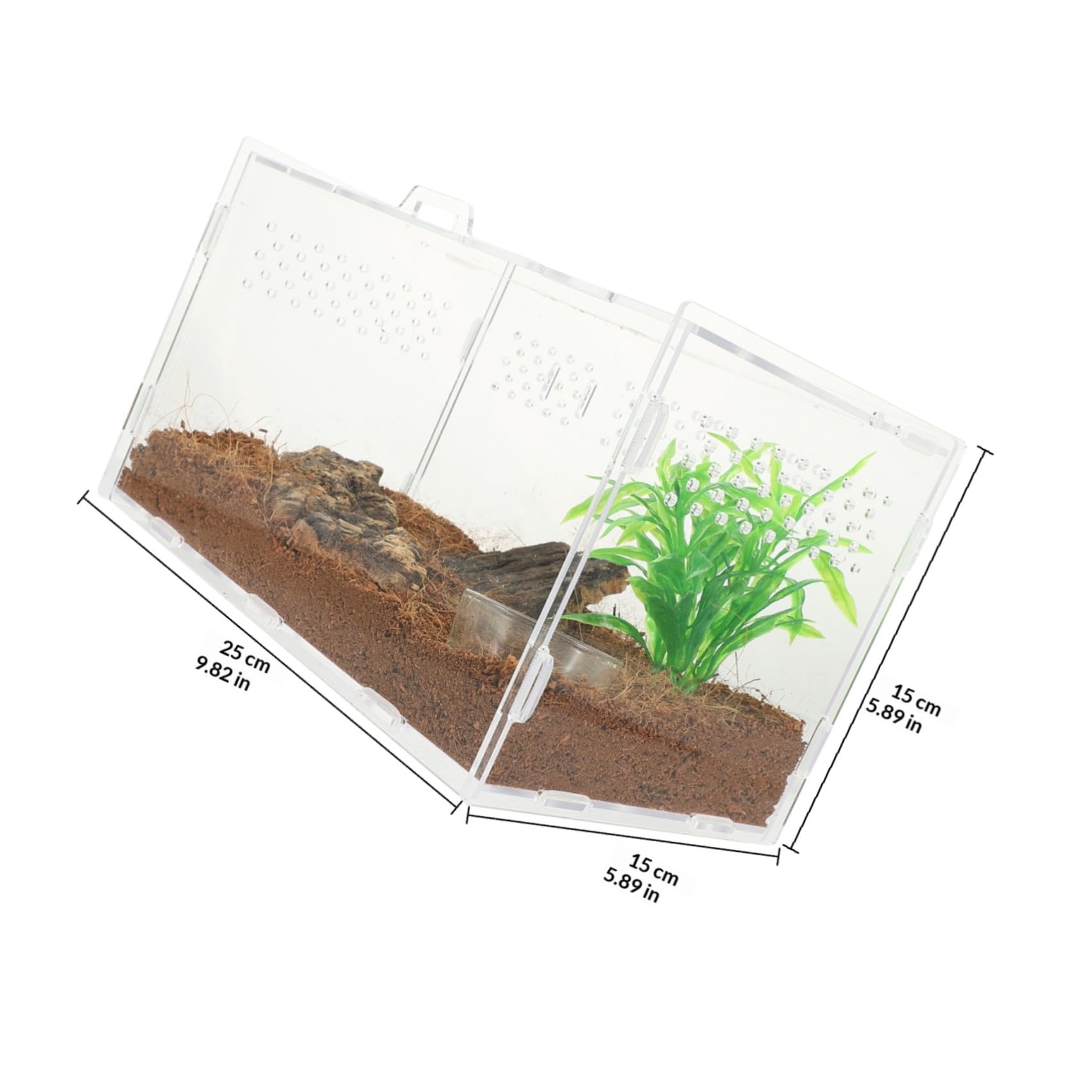 Garneck Terrario per Rettili in Acrilico Trasparente Resistente e Facile da Pulire per Gechi e Mantidi, Come Recinto per Tartarughe di Terra e Allevamento di Rettili