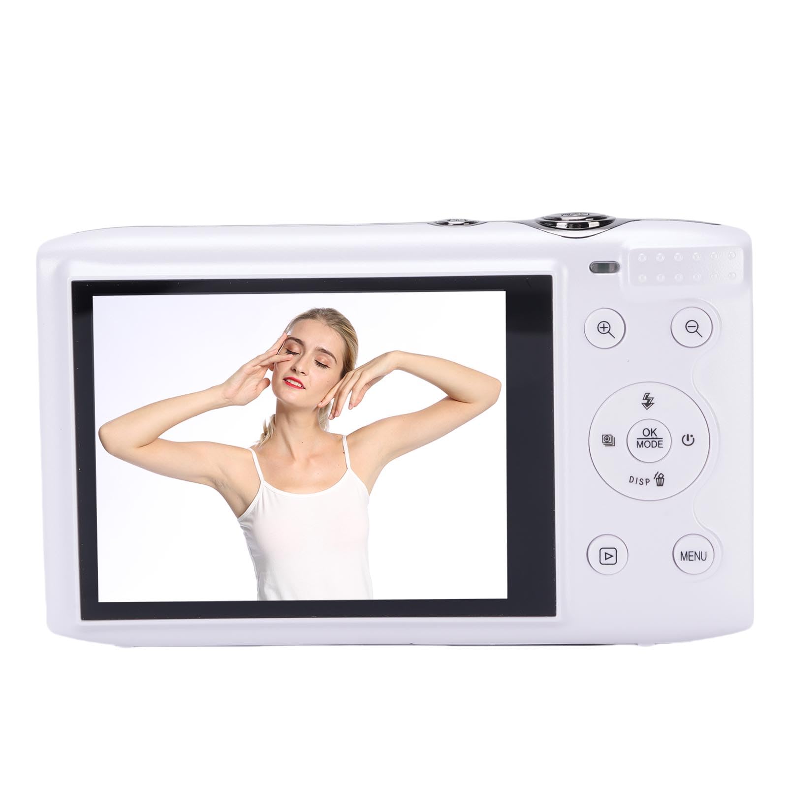 Generic Fotocamera Digitale 5k, Fotocamere Digitali da 72 MP, Schermata LCD da 2,8 Pollici da 2,8 Pollici Afocus con Fotocamera WiFi con Luce Flash per Fotografia di Viaggio (WHITE)