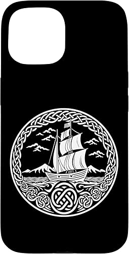 Miniatura 10 de Funda para iPhone 11 Pro Max Ship Sailing de mitología nórdica con nudos celtas