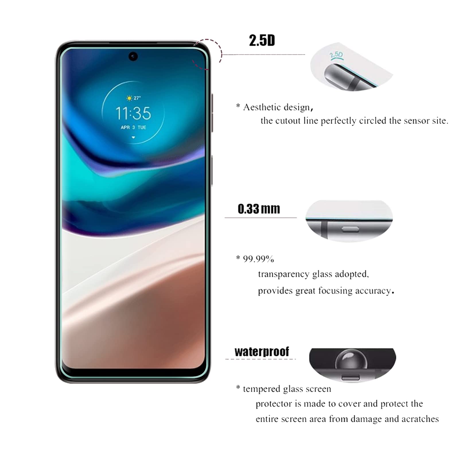 AOKUMA Premium Glas Schutzfolie Für Motorola Moto G9 Plus - 2 Stück, 9H Härte, Kratzfest & Blasenfrei