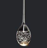 Vista 1 de Teardrop Crystal Pendant Light, Black Hanging Ceiling Lighting Fixtures, Modern LED Bubble Kitchen Bar Lights Dimmable with Adjustable Metal Rods