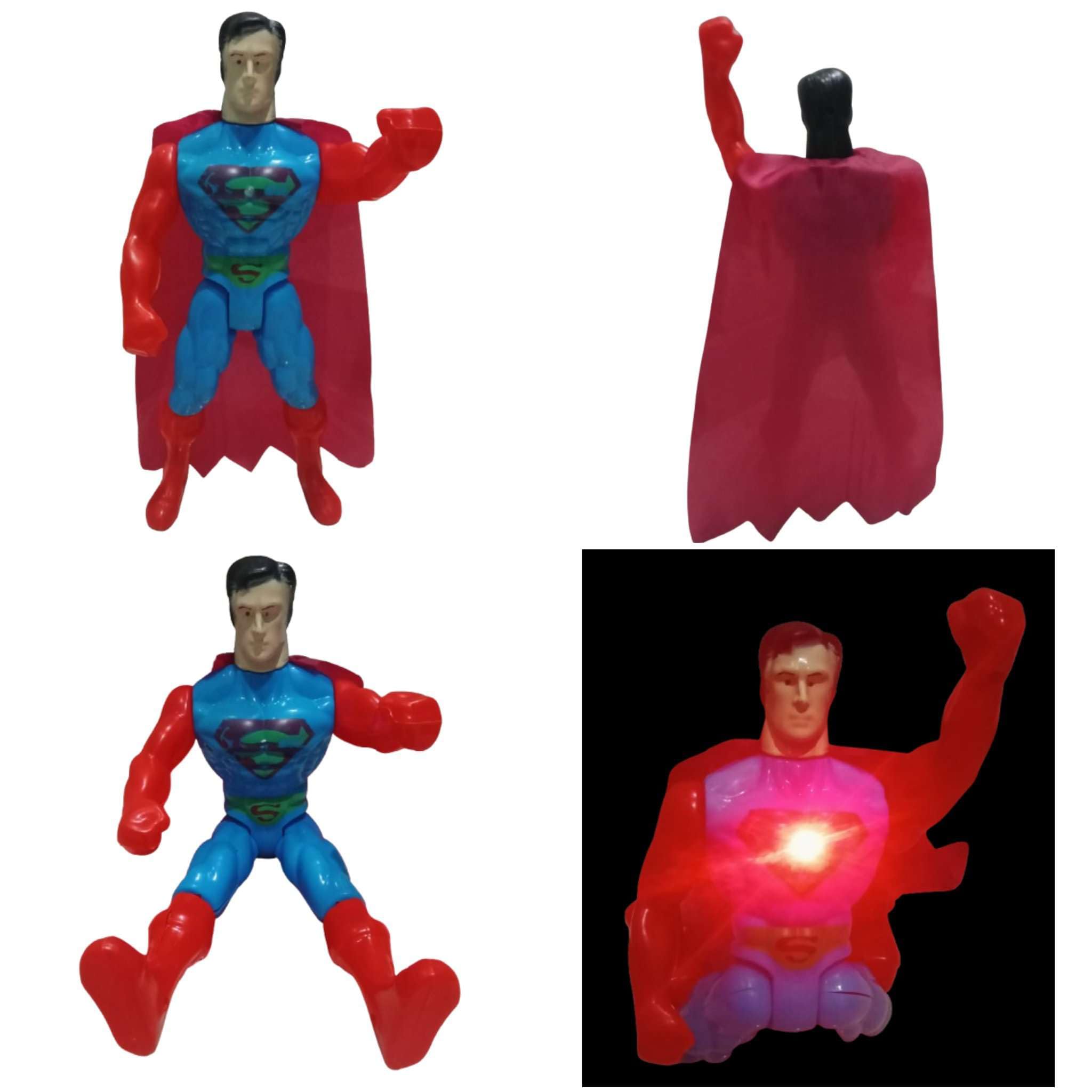 ZOKCY® (Pack of 1 Pcs) Lighting Super Man Super Hero Toy for Kids/Super Hero Toy for Kids/Super Man Action Figure Toy for Boys & Girls Kids/Birthday Return Gift for Kids Age 3.4.5.6.7.8 Years