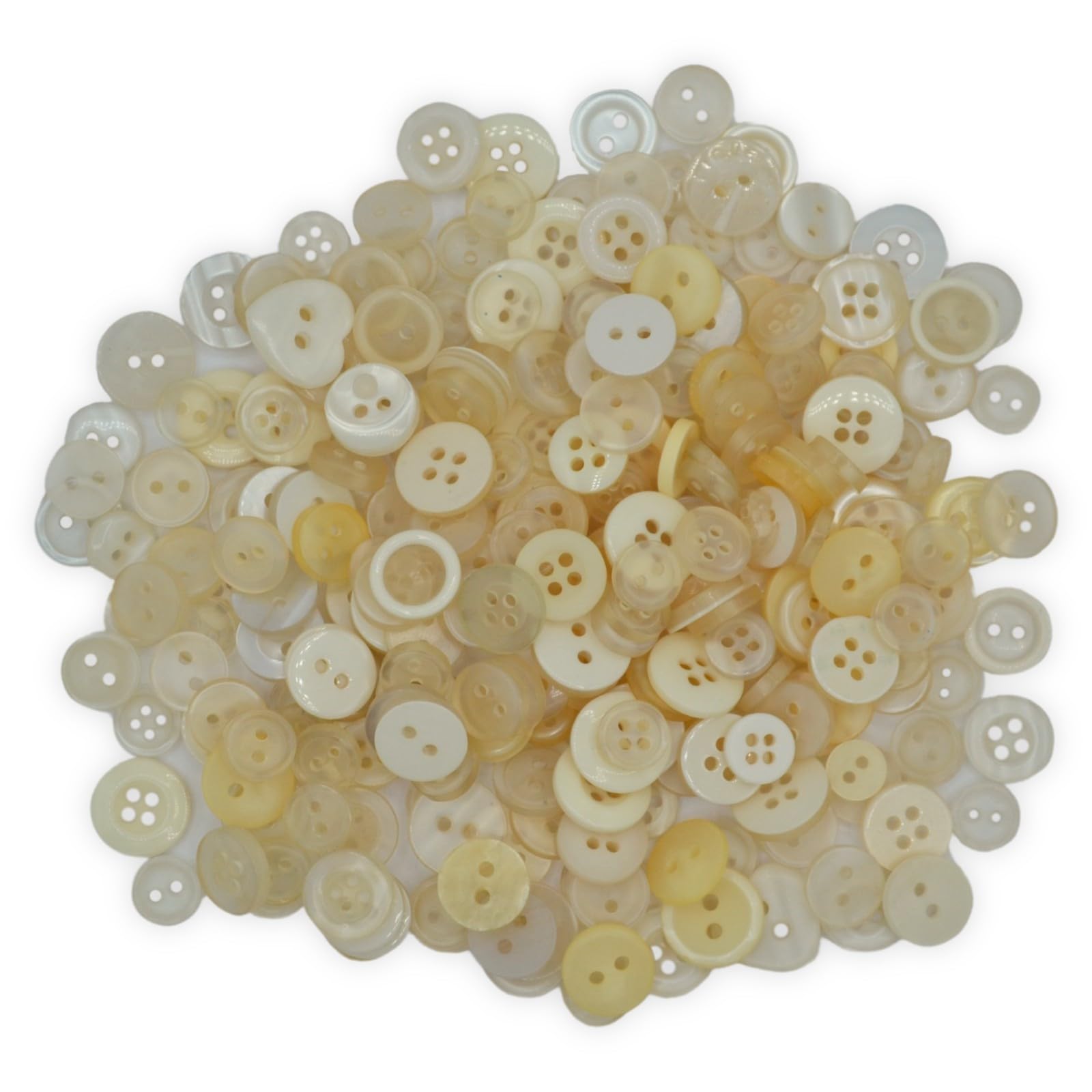 celloexpress Tiny Buttons - Single Colours Small Sizes Mini Crafts Sewing Card Embellishments (Ivory, Pack of 500g)