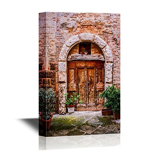 wall26 - Doors Canvas Wall Art - Old Doors of Tuscany Italy - Gallery Wrap Modern Home Decor | Ready to Hang - 12x18 inches