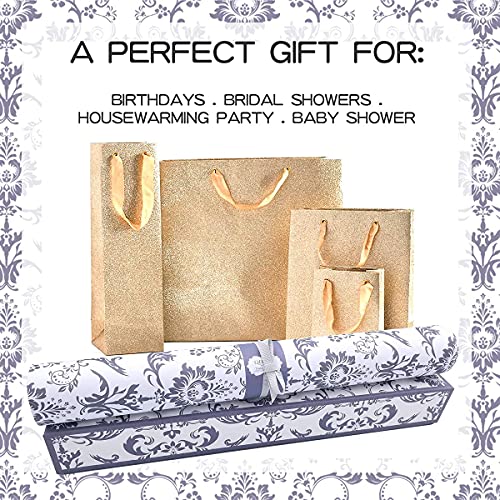 Qecor Eight (8) Large Scented Drawer And Shelf Liners - Royal Damask Pattern - 14 X 19½ Inch Sheets - Non-Adhesive Paper Sheets For Closet Shelves And Dresser Drawers (English Lavender) #TOP5