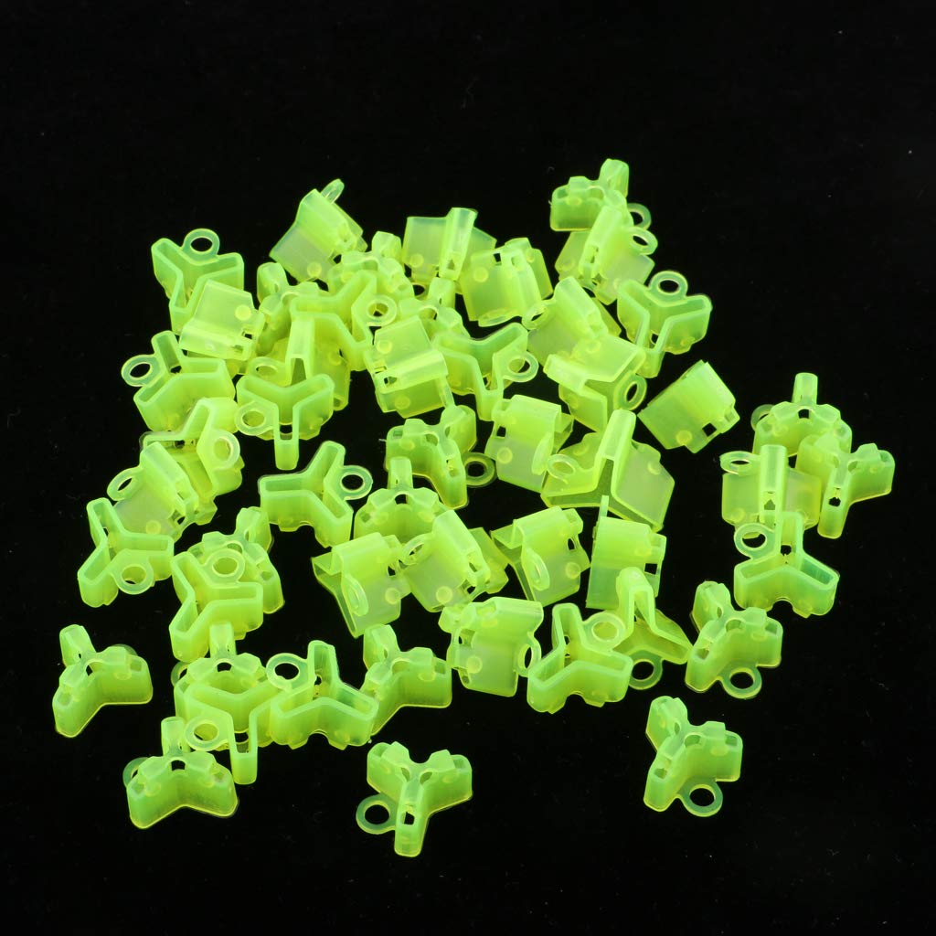 50 Pezzi Giallo Chiaro Plastica Pesca Treble Ami Coperture Protettive 1 cm