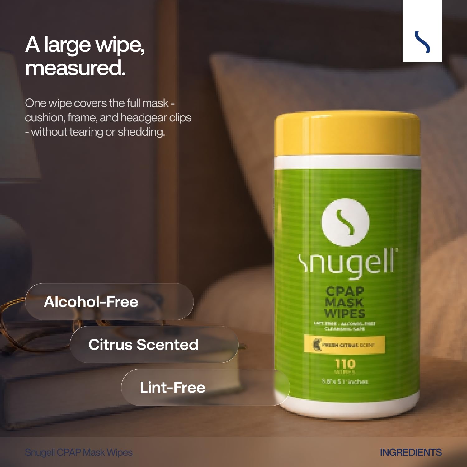 Amazon.com: Snugell Citrus Scented CPAP Mask Wipes – 110 Count