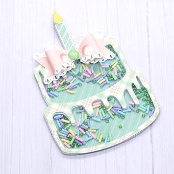 Lapoo Graduation Metal Cutting Die for Scrapbooking, 3D Backgrounds Frame Cutting Dies DIY Album Card Making Decor Paper Metal Die Cuts Wedding Party Decorations Double-Layer Cake 4.8 x 3.3 in