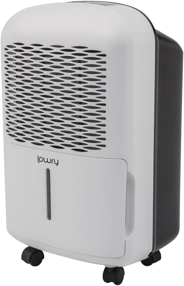 Lowry LDH1001 10L Portable Dehumidifier, Digital control panel, Continuous Dehumidification, Anti-frost/Defrost, Auto Restart, Easy Empty, White - Free 3 Year Warranty