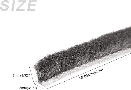 Miniatura 2 de METALLIXITY Burlete de cepillo (932 x 14 x 32.8 pies), ranura para tarjetas, tira de cepillo para puerta, ventana, armario