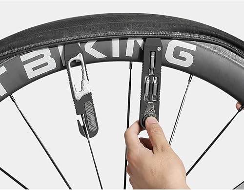 Miniatura 2 de palanca de neumáticos de bicicleta, juego de reparación de bicicletas multiherramienta, parche de bicicleta autoadhesivo incluido, herramienta