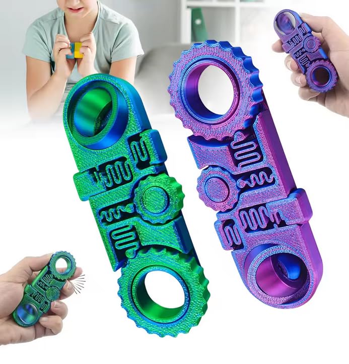 1pcs 5 in 1 3D Printed Roller Mindful Meditation Mind Sensory Relaxing Calm Gearball Spinners (Purple)