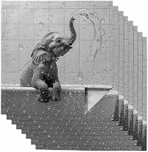 Grey Elephant Cloth Napkins Set of 8, Holiday Napkins for Baby Shower, Modern Art Bathtub Washable Reusable Dinner Napkin for Cocktail Wedding Party, 20 x 20 Inch