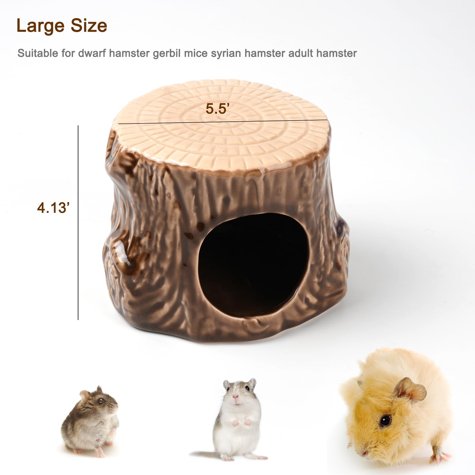 Kelivi Ceramic Hamster Hideout, Strawberry Hamster House and Habitat - Image 4