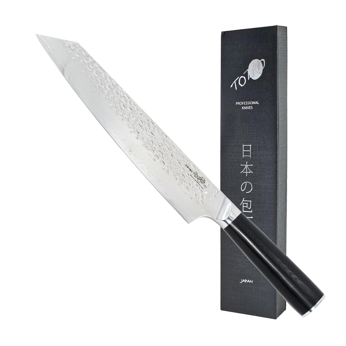Chef Knife Professionale in Acciaio Damasco, Coltello da Cucina Professionale Giapponese, Lama da 23,5cm, Manico in Resina G-10, Coltello da Carne, Pesce, Verdura - Kusonoki Japan Knives