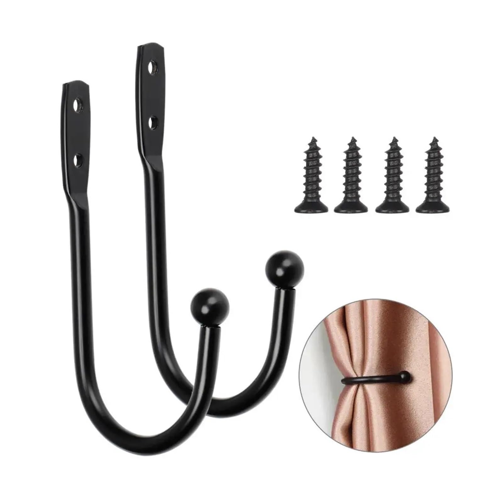 Vorhang-Raffhalter, Retro-Heimdekoration, Wand-Raffhalter, Vorhangschlaufenhalter mit Schrauben, Halterung, Metallhaken, 8 Stück