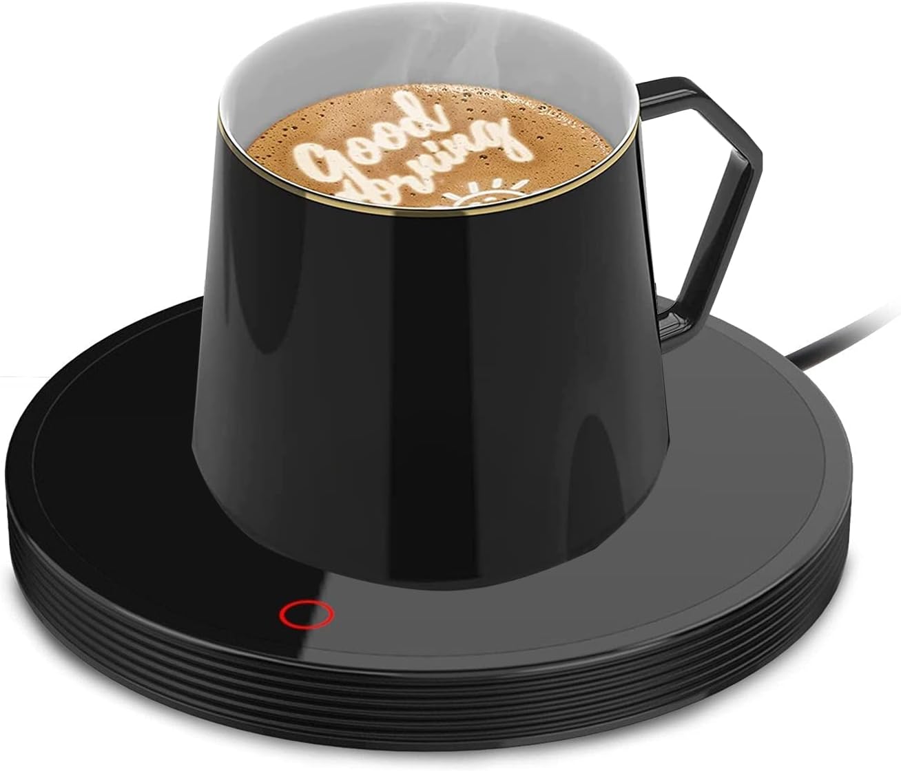 Arabest Coffee Mug Warmer, Smart Coffee Cup Warmer For Desk With Auto Shut Off, 2 Temperature Settings, 55° Constant Temperature Coaster, Safe, Easy-to-use, Cup Warmer For Desk For Coffee Milk (Black)