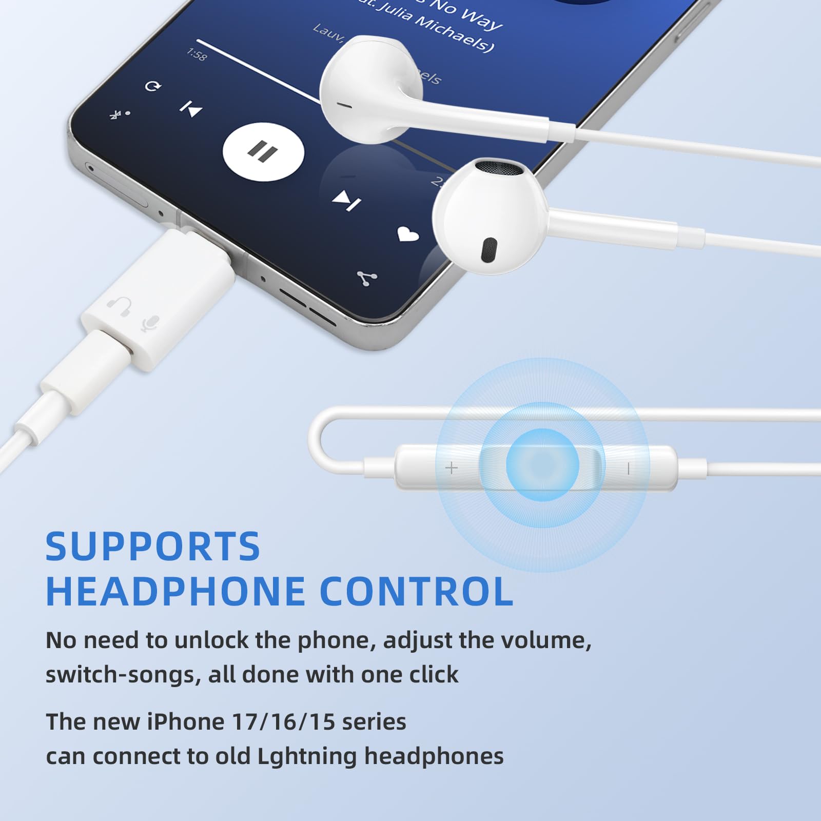 Adattatore Lightning femmina a USB-C maschio Adattatore 2 pezzi Lightning a USB C Audio Adapter PD27W Ricarica Rapida Adattatore per Ricarica Data Trasferimento OTG Cuffie per iPhone 17/16/15 Pro Max