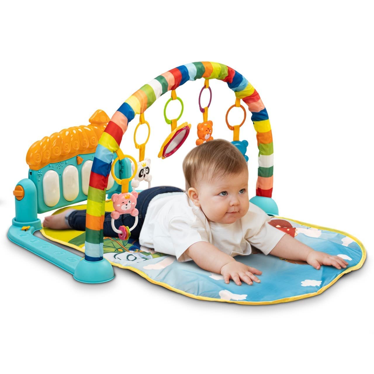 Tummy Time Toys Baby Play Gym Mat Tummy Time,Kick Piano For Infant