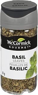 McCormick Gourmet (MCCO3), New Bottle, Premium Quality Natural Herbs & Spices, Basil Leaves, 8g