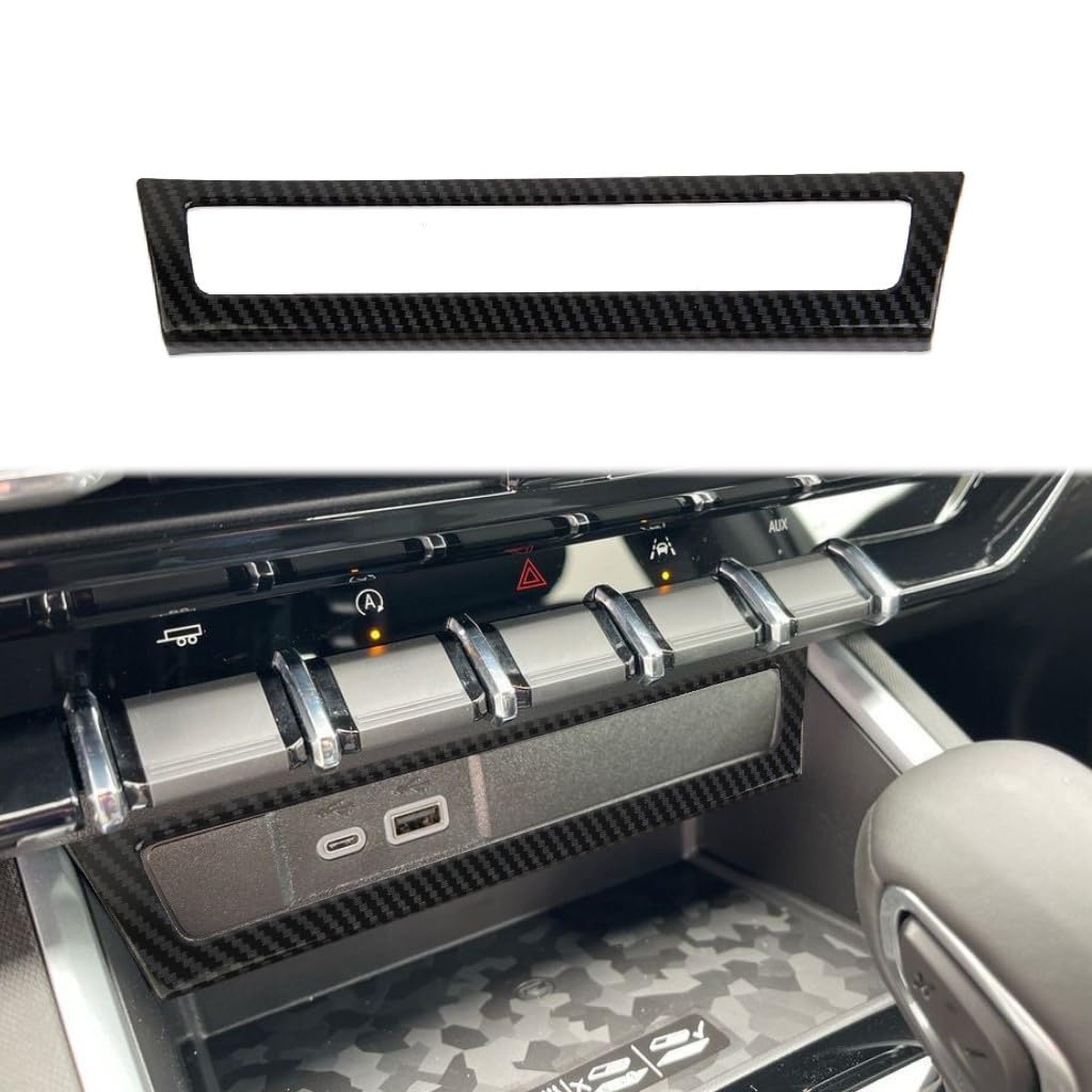 Korlot Carbon Fiber Style Center Console USB Panel Cover Trim Accessories for 2023-2025 Chevrolet Colorado/GMC Canyon