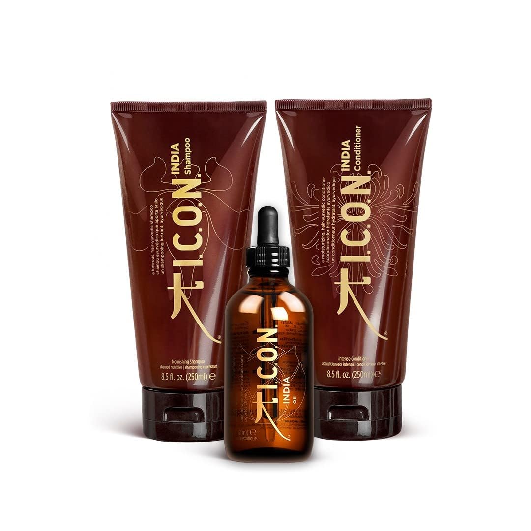 INDIAN HAIR シャンプー＆リンス セット Amazon.com : ICON INDIA Hair Care Trio Set(India-Oil, Shampoo