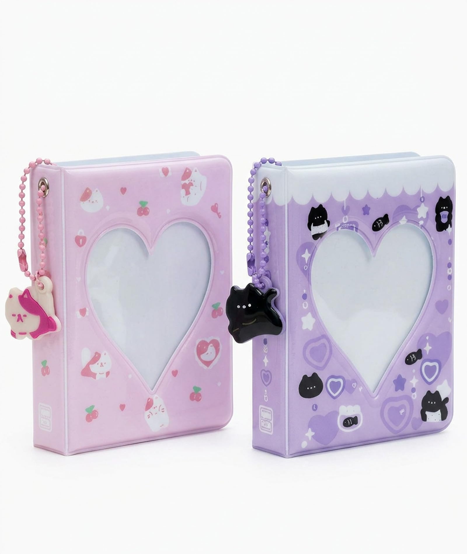 2PCS Photocard Binder, Mini Photo Album, Compact Photo Album Book for Card Collection and Photo Organisation, Purple and Pink Design for Standard 6.5 x 9.4 cm Cards-image-35