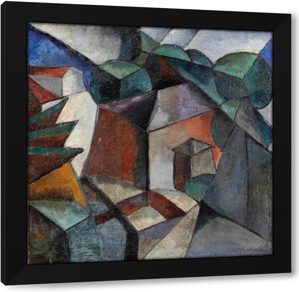 Lyubov Popova 20x20 Black Modern Framed Art Print Titled: Untitled (1915)