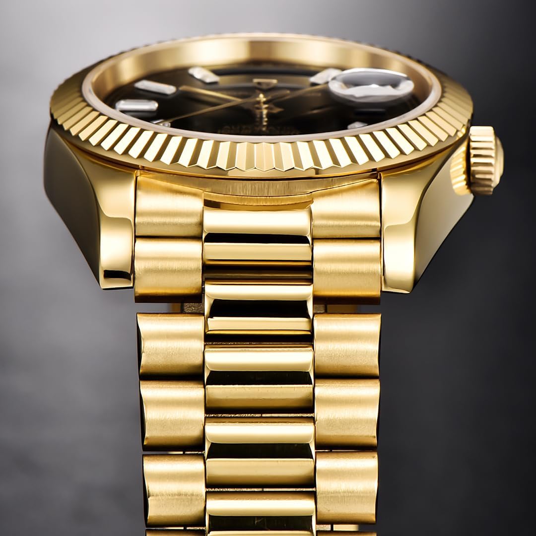 Side view of Pagani Design PD-1752 watch crown and fluted bezel