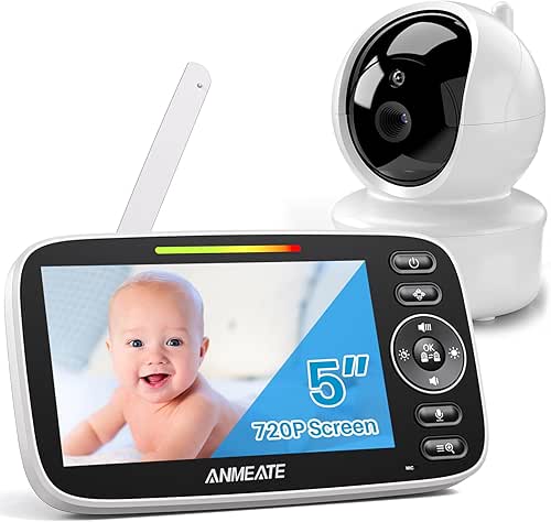 ANMEATE Baby Monitor - 5" 720P LCD Large Display Monitor