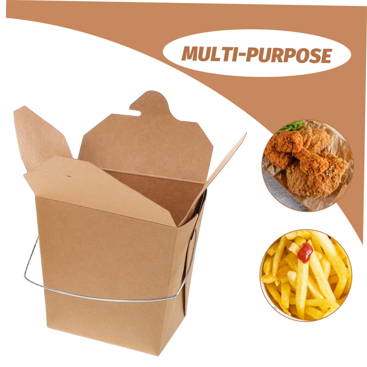 50stücke Chinesische Take-away-boxen Aus Papier Zum Mitnehmen Essensbehälter Für Reis Huhn Pommes Burger Verpackung Für Catering Picknick Und Restaurant