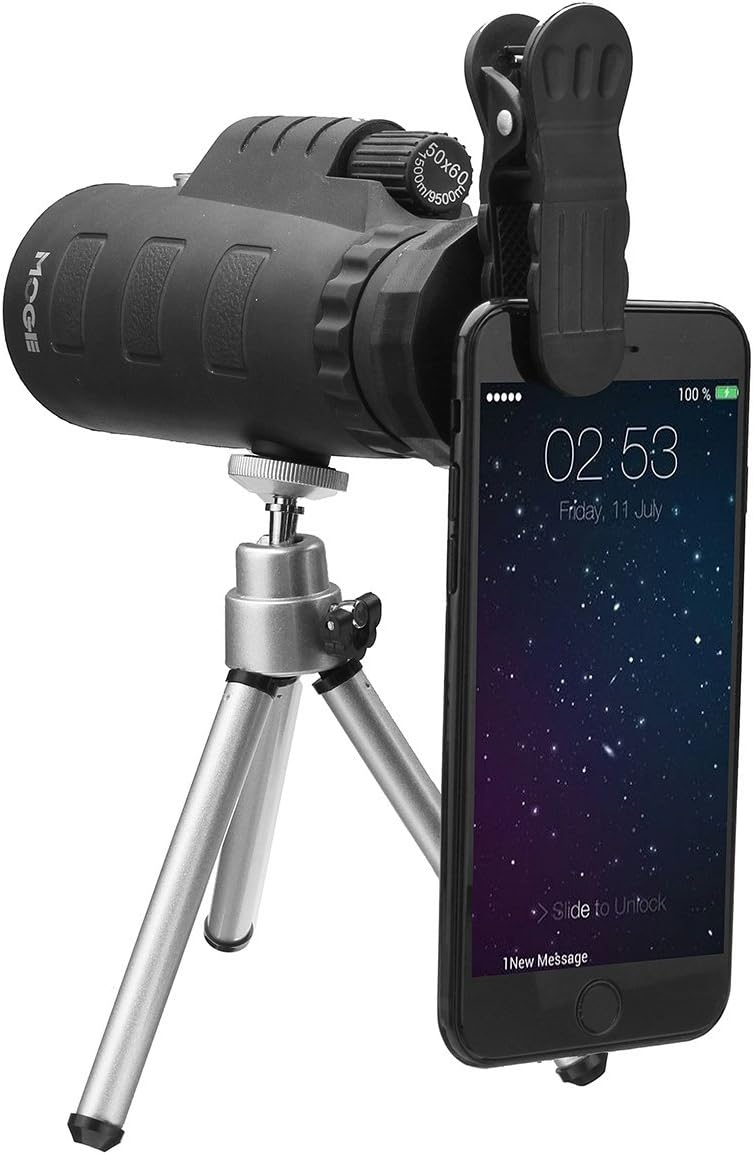 50X Universal Monocular Telescope Outdoor Optical Zoom Scope Lens + Tripod