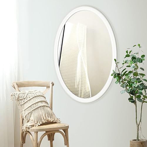 Miniatura 9 de Oval Wall Mirror 24''x36'', White Bathroom Mirrors for Wall Mounted, Oval Vanity Mirror for Bedroom Living Room Home Office Entryway
