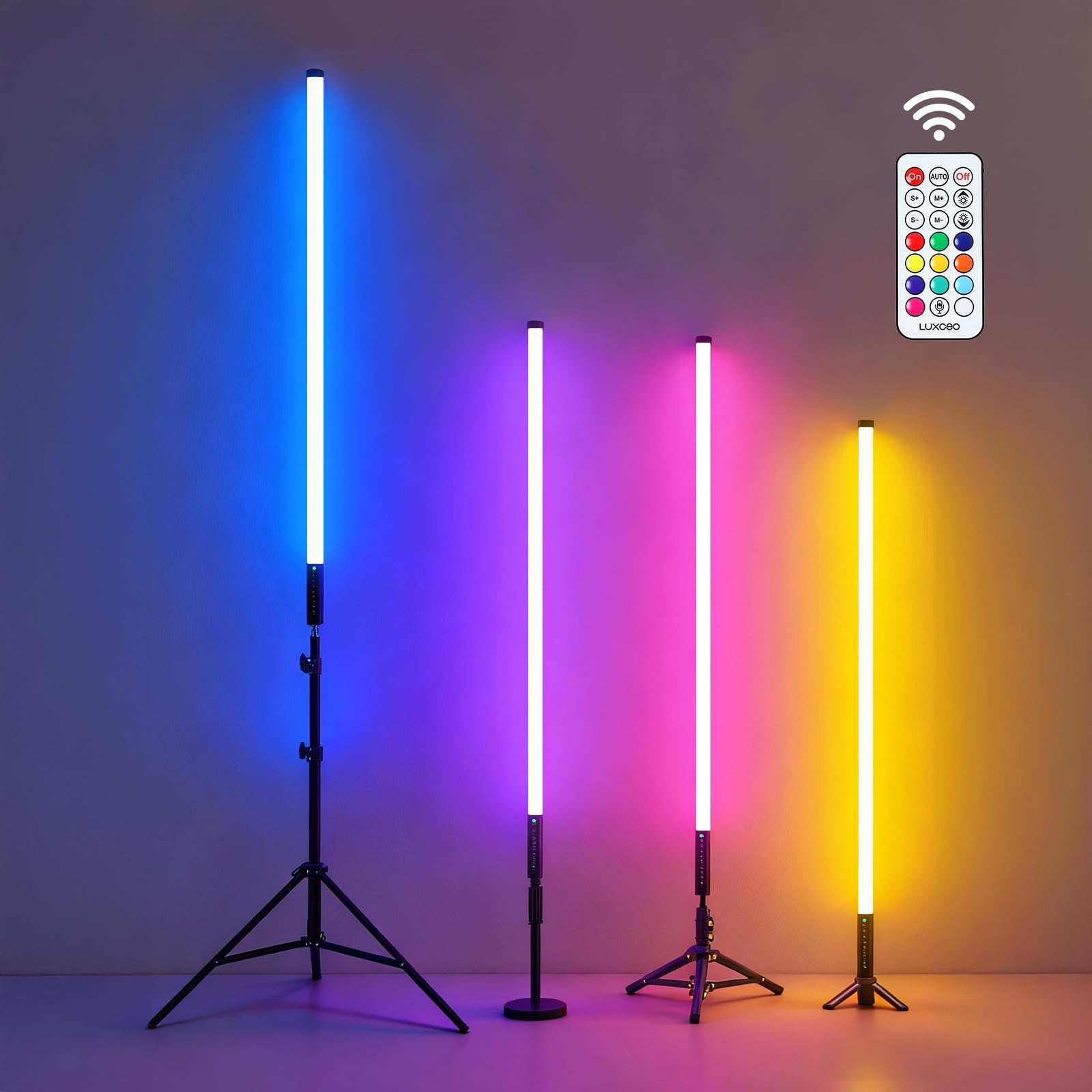 Luce video a LED portatile, 90 cm Mood1 Pro, dimmerabile e modalità musica, Telecomando 2.4G, 5000 mAh, Tubo luminoso per fotografia RGB,per YouTube,TikTok,streaming di giochi,bar per feste,fotografia
