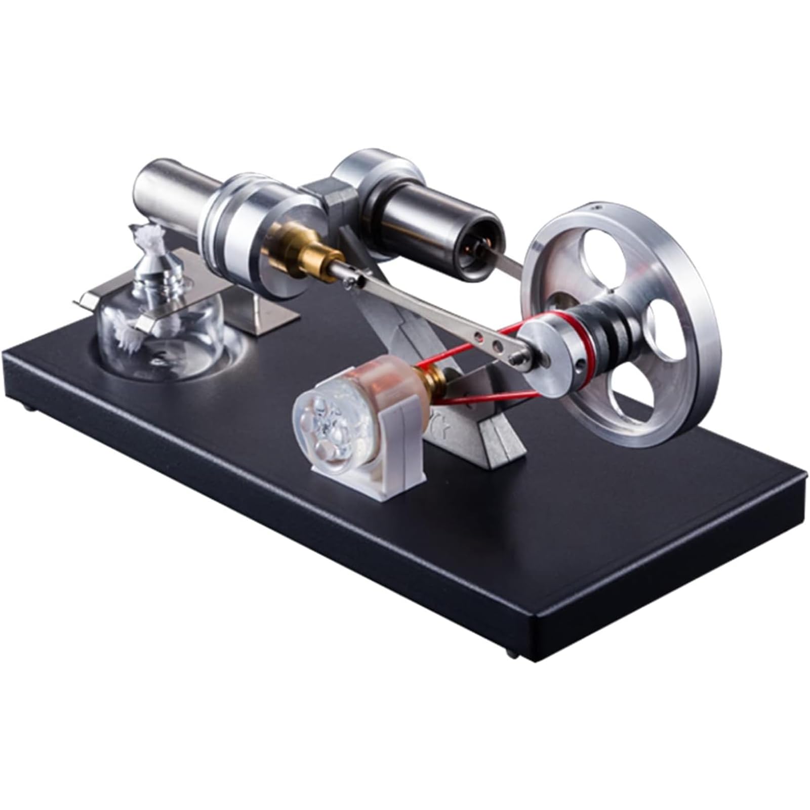 Model silnika gorącego powietrza, zestaw modeli silnika edukacyjna para z 4 lampkami LED, rozmiar: 8*17*10Cm/wsparcie i stabilność z wysokiej jakości materiału, do nauczania w klasie, w laboratorium