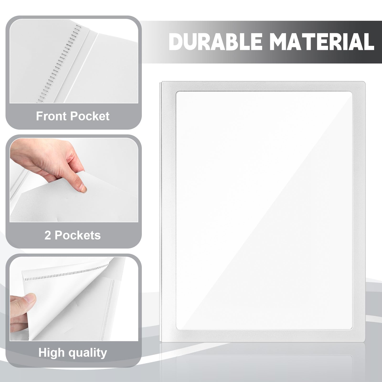Teling 24 carpetas de plástico con bolsillo frontal transparente y soporte para tarjetas de visita, 2 bolsillos, carpetas de papel resistentes de plástico tamaño carta para suministros de oficina de