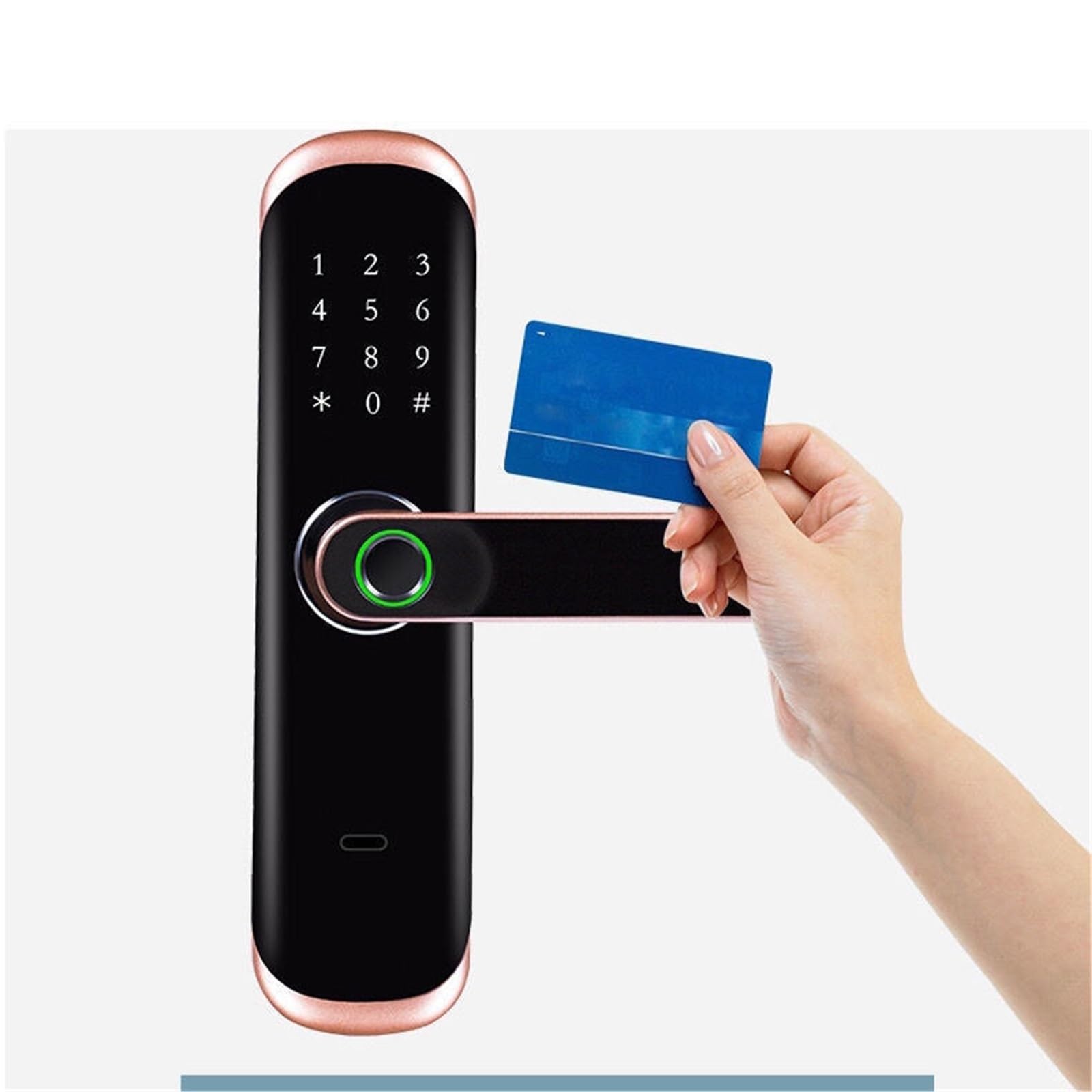 Cerradura Inteligente Con Teclado De Huellas, Acceso Sin Llave | Por Código, Manija La Puerta Principal(Black,Wifi version)
