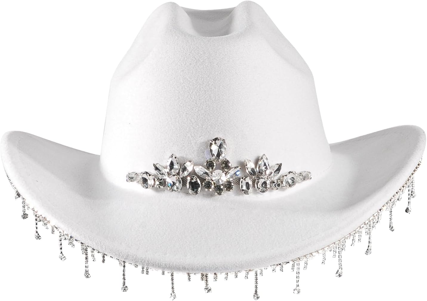 Womens Rhinestone Cowboy Hat Wide Brim Diamond-Glitter-Western-Cowgirl Hat Bling for Women - Image 2