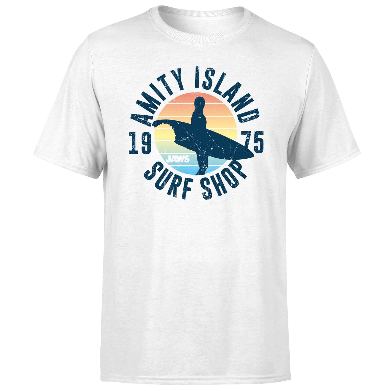 Zavvi Unisex Multi Jaws Amity Surf Shop T-Shirt - White L