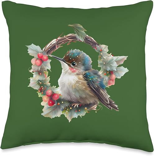 DK1 Designs seltene Vögel Ornithologe Ornithologie Cute Design - Almohada de diseño pequeño con colibríes, 16 x 16 pulgadas, multicolor