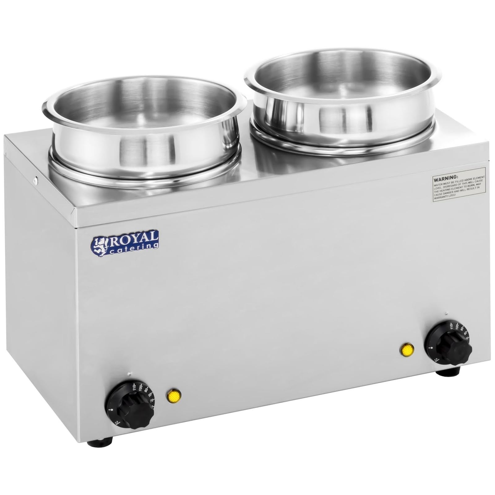 Royal Catering - RCBM-2/4R - Baño María Hotpot - 2 x de 2,75 litros - 300 W