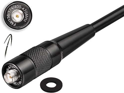 Miniatura 8 de Bingfu Antena de radio VHF UHF de doble banda 136-174 MHz 400-470 MHz Antena de radio bidireccional Walkie Talkie Antena látigo flexible SMA hembra