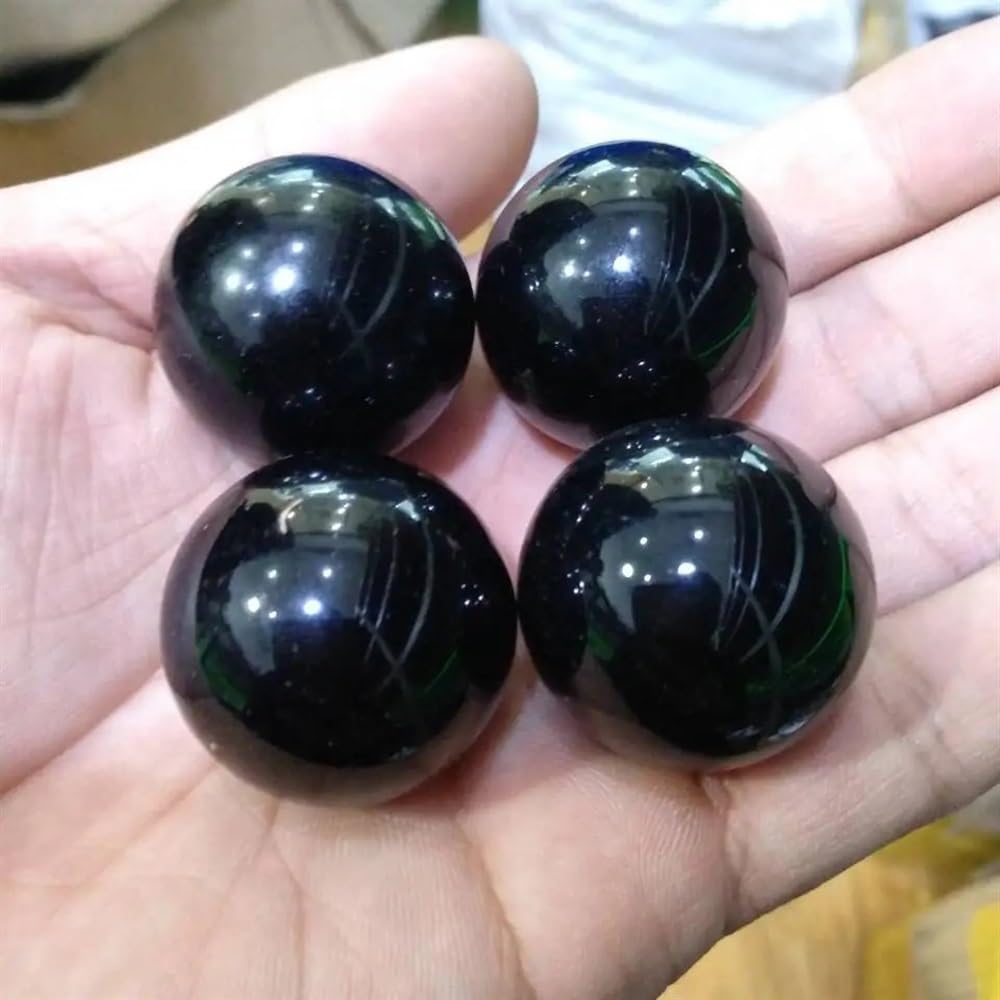BKGWCSOR Stone 3cm Black Obsidian Sphere - Crystal Ball 4pcs