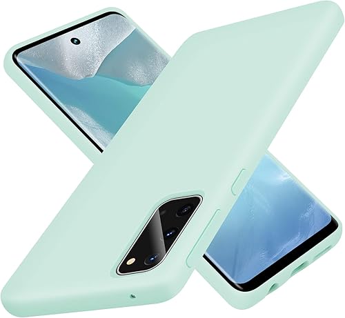 Funda para Galaxy S20 de 6.2 pulgadas (2020), silicona líquida suave protectora y forro de microfibra antiarañazos, a prueba de golpes, compatible
